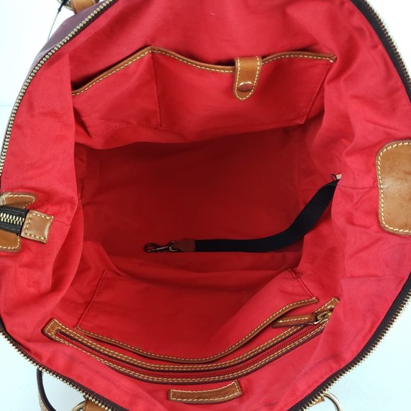 Dooney & Bourke Leather Maroon & Navy Purse - Picture 3 of 8